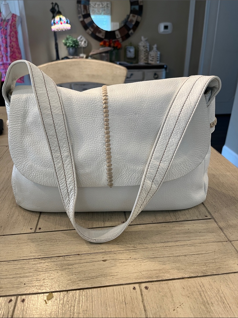 Sigrid Olsen White Pebbled Leather Shoulder Bag